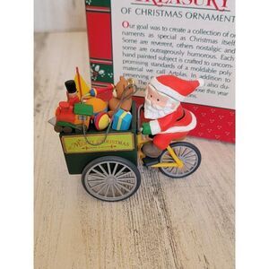 Enesco peddle pushin' Santa 1991 ornament Xmas